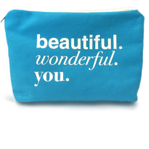 Limited Edition Beautiful. Wonderful. You. Canvas Beauty Bag